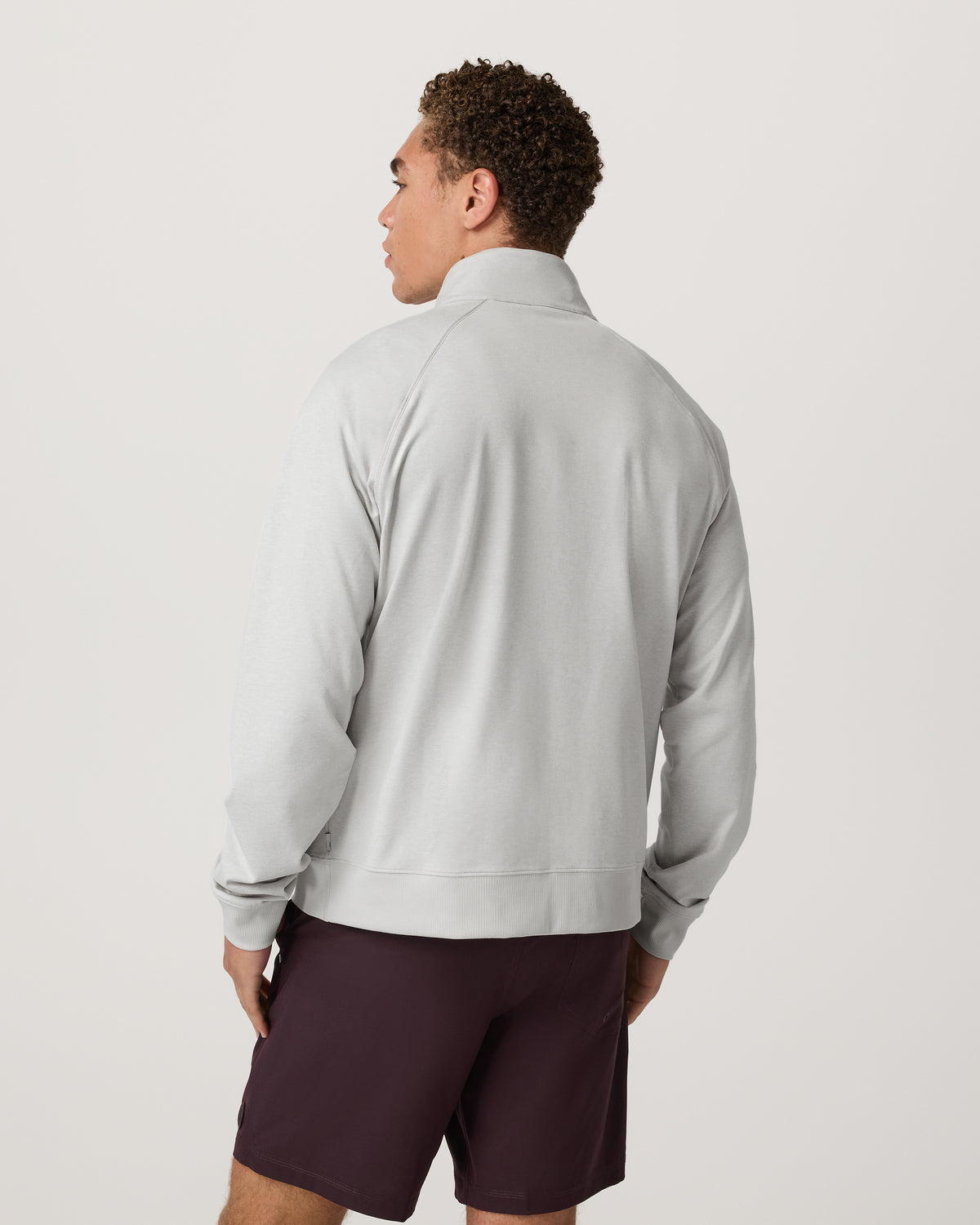 Coronado Novelty Full Zip Salt Heather Mock Neck Jacket - Vuori Clothing