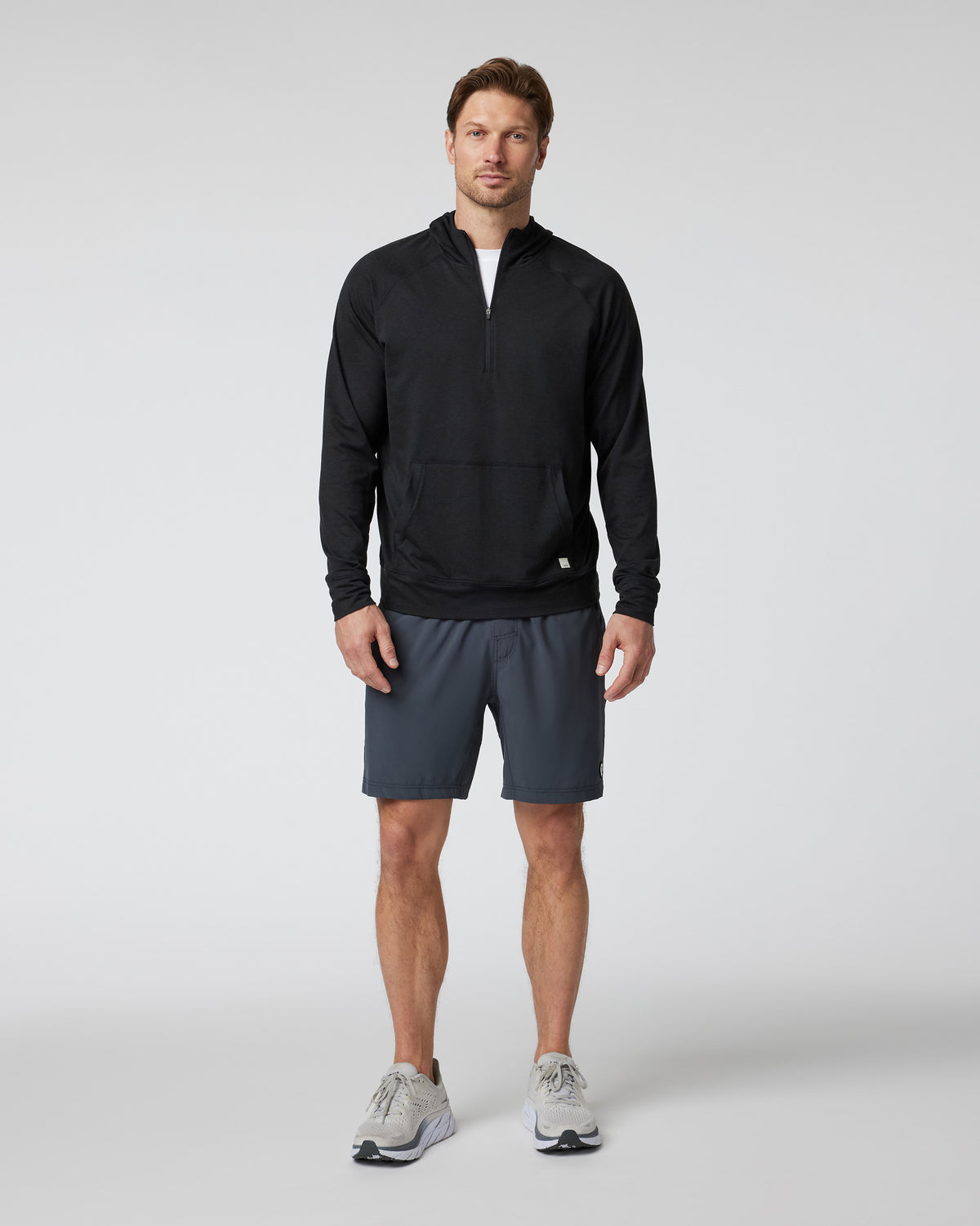 Ponto Performance Half Zip Hoodie Men's Black Half Zip - Vuori Clothing