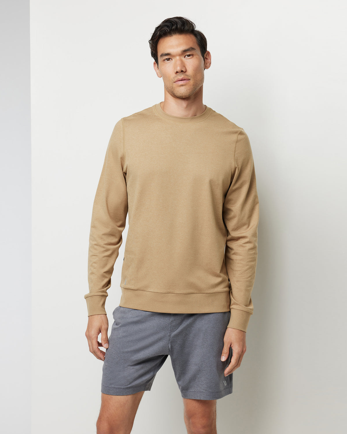 Ponto Performance Crew Sungold Heather Pullover - Vuori Clothing