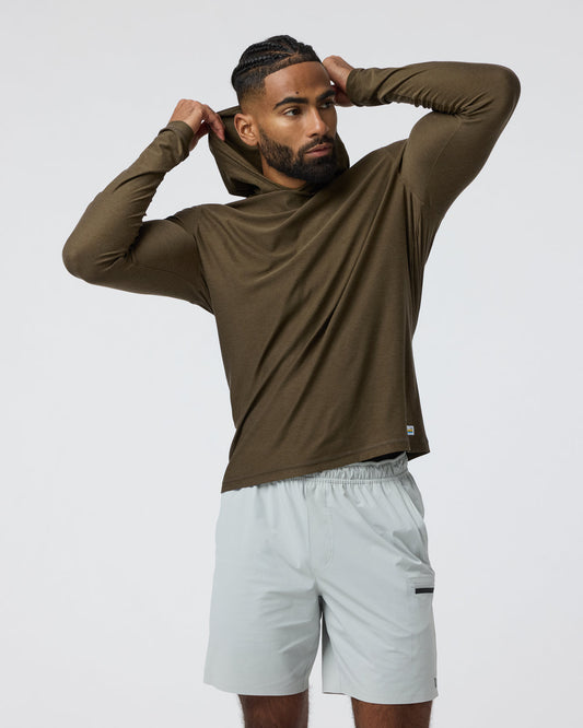 Strato Tech Hoodie Men's Moss Green Workout Hoodie - Vuori Clothing