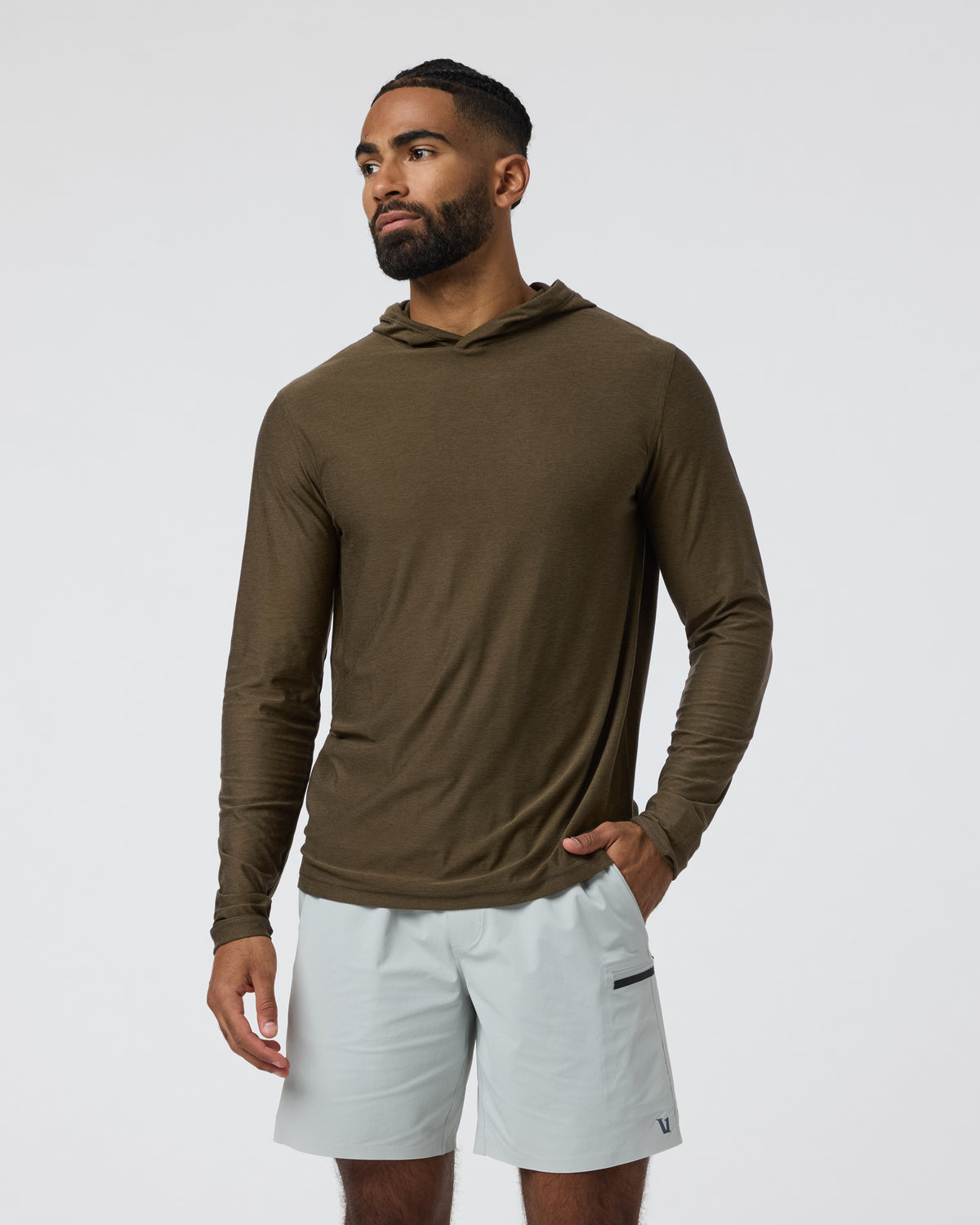 Strato Tech Hoodie Men's Moss Green Workout Hoodie - Vuori Clothing