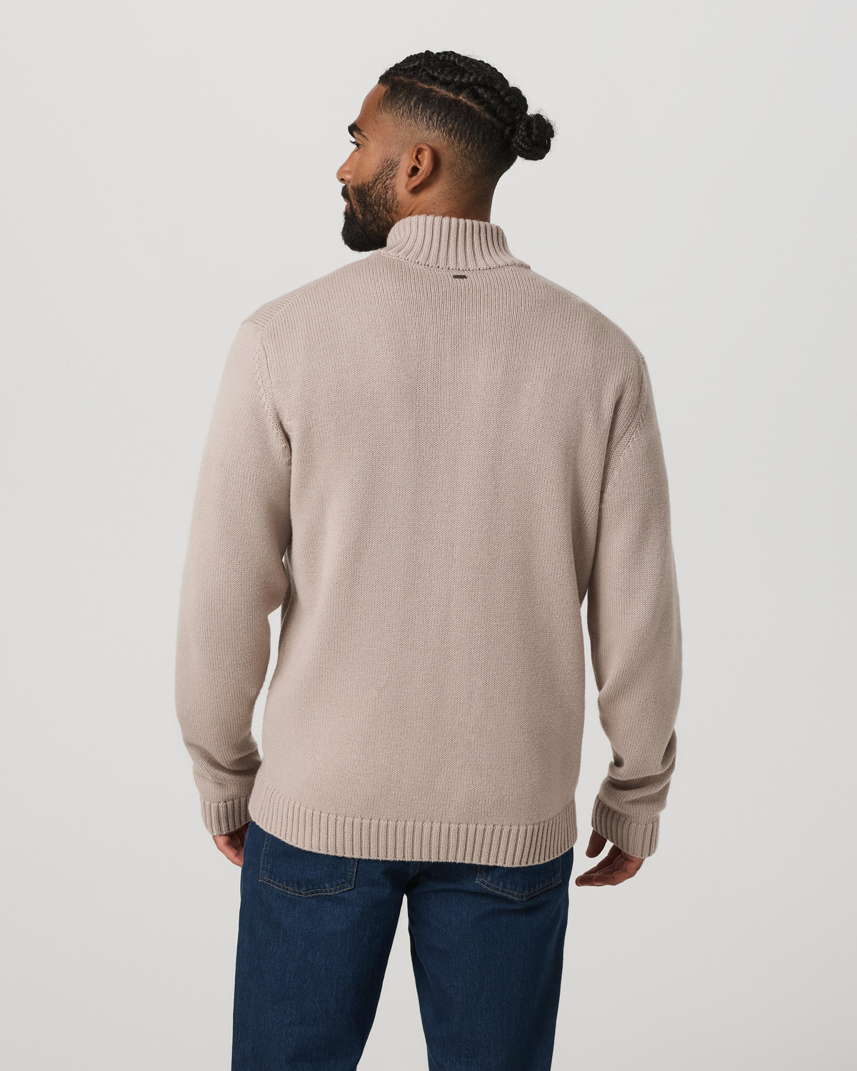 Denver Full Zip Sweater Men's Willow Grey Zip Sweater - Vuori Clothing