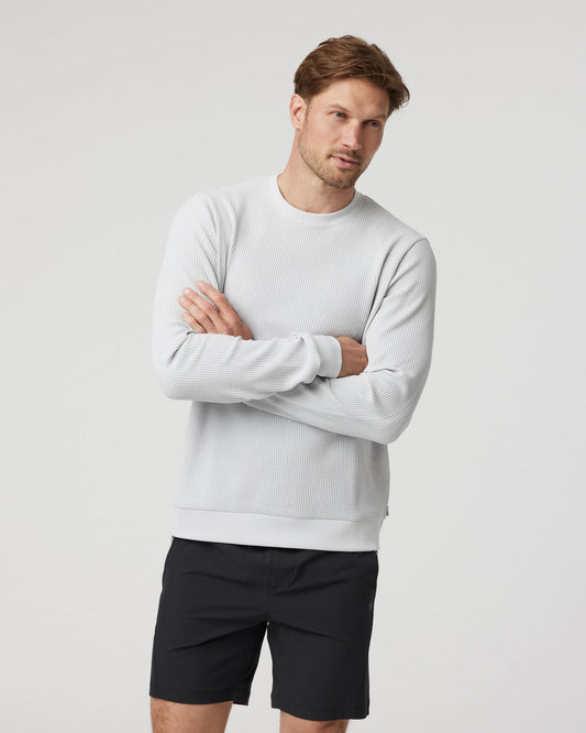 Jamestown Crew Men's Frost Grey Waffle Crewneck - Vuori Clothing