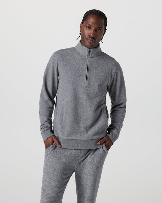 Cypress 1/4 Zip 2.0 Heather Grey - Vuori Clothing