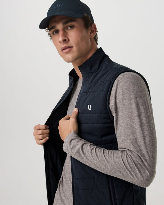 Sunday Insulated Hybrid Vest Ink Heather Training Vest - Vuori Clothing