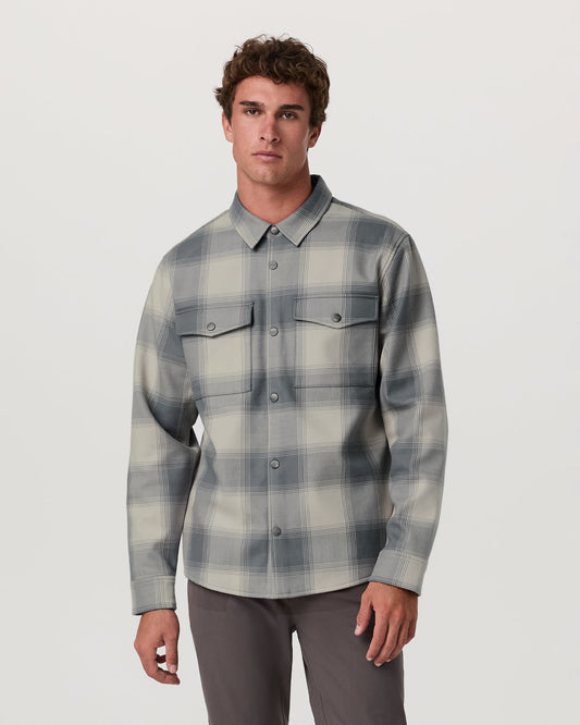 Range Shirt Jacket 2.0 Men's Mushroom Plaid Jacket - Vuori Clothing