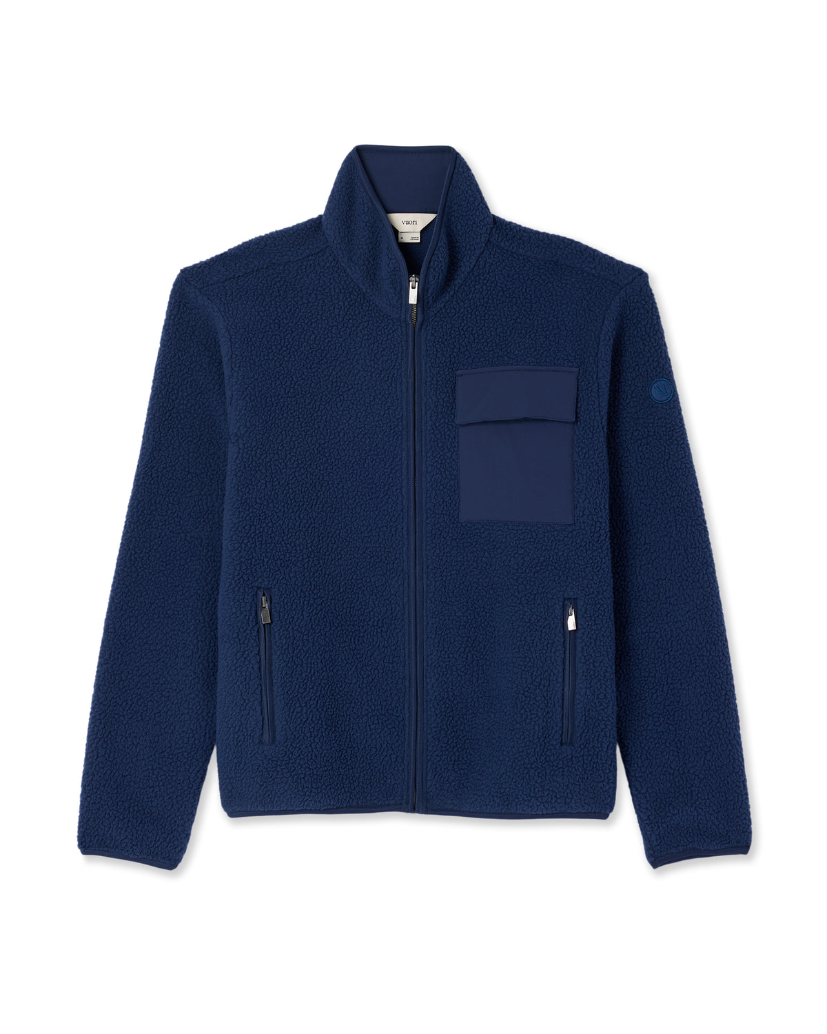 Alpine Fleece Full Zip Men's Blue Coast Mock Neck Jacket - Vuori Clothing