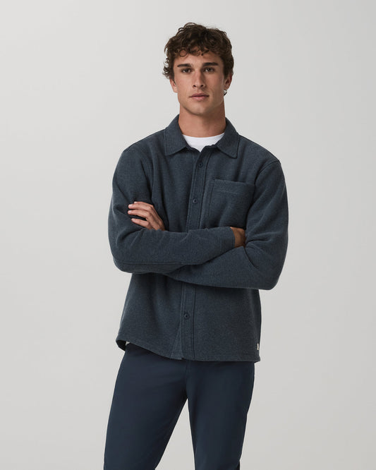 Beach Fleece Shirt Jacket Men's Ink Heather Jacket - Vuori Clothing