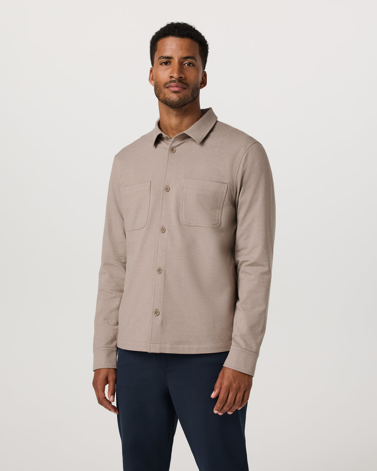 Coronado Shirt Jacket Men's Pumice Heather Shirt Jacket - Vuori Clothing