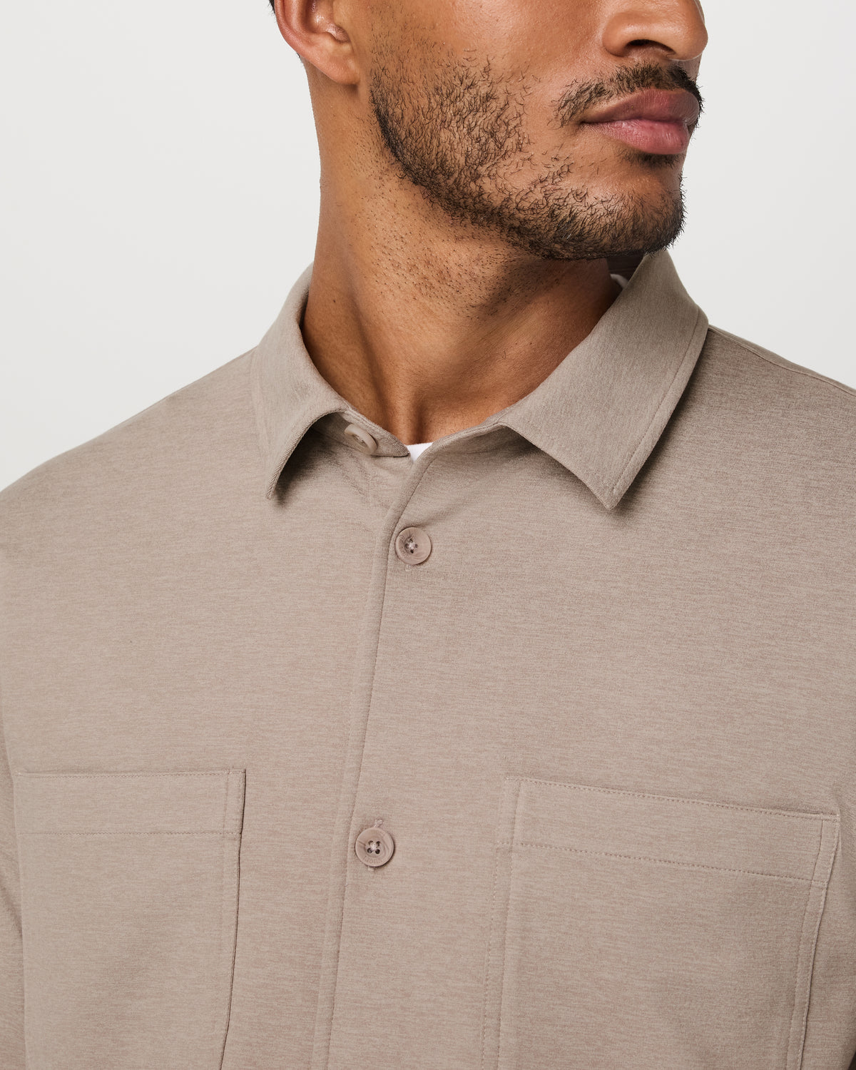 Coronado Shirt Jacket Men's Pumice Heather Shirt Jacket - Vuori Clothing