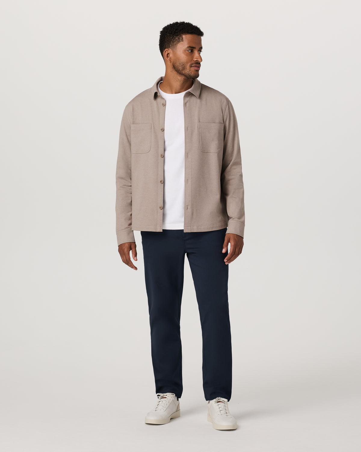 Coronado Shirt Jacket Men's Pumice Heather Shirt Jacket - Vuori Clothing