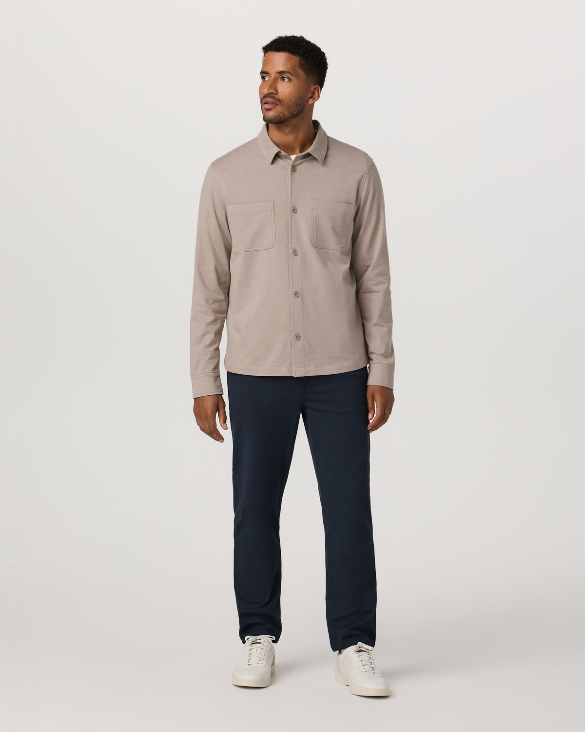 Coronado Shirt Jacket Men's Pumice Heather Shirt Jacket - Vuori Clothing