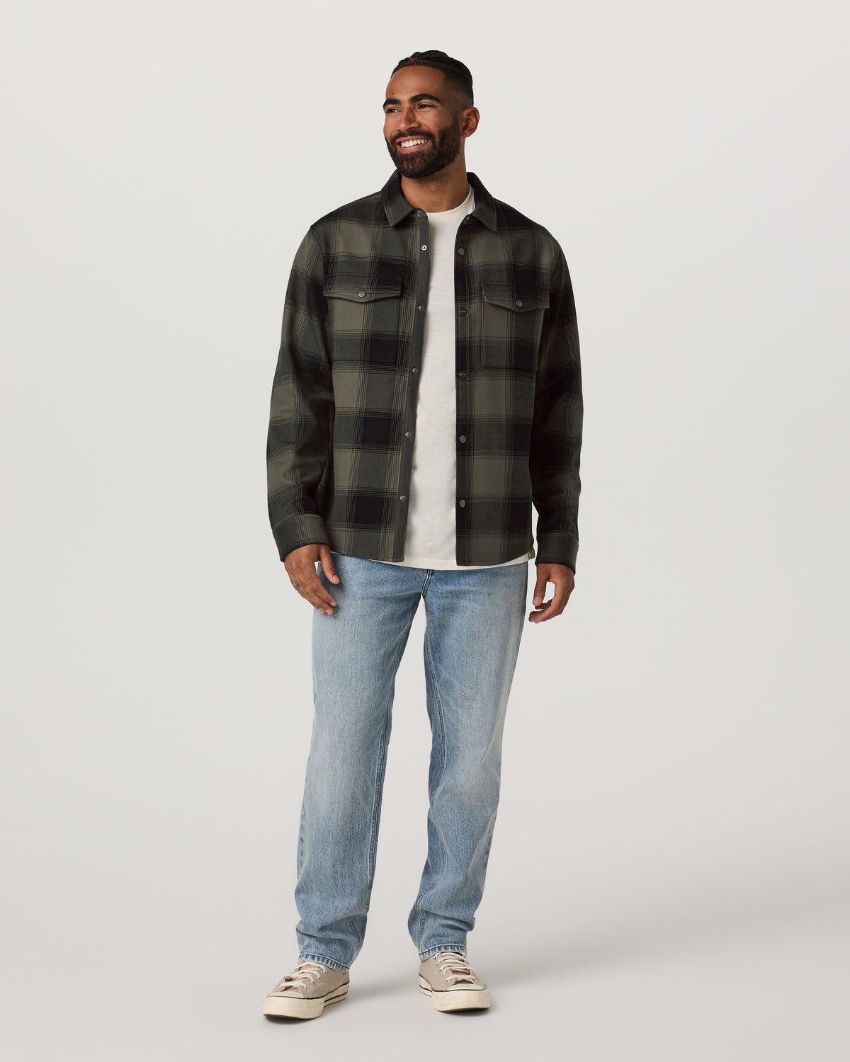 Range Shirt Jacket 2.0 Men's Oregano Plaid Jacket - Vuori Clothing