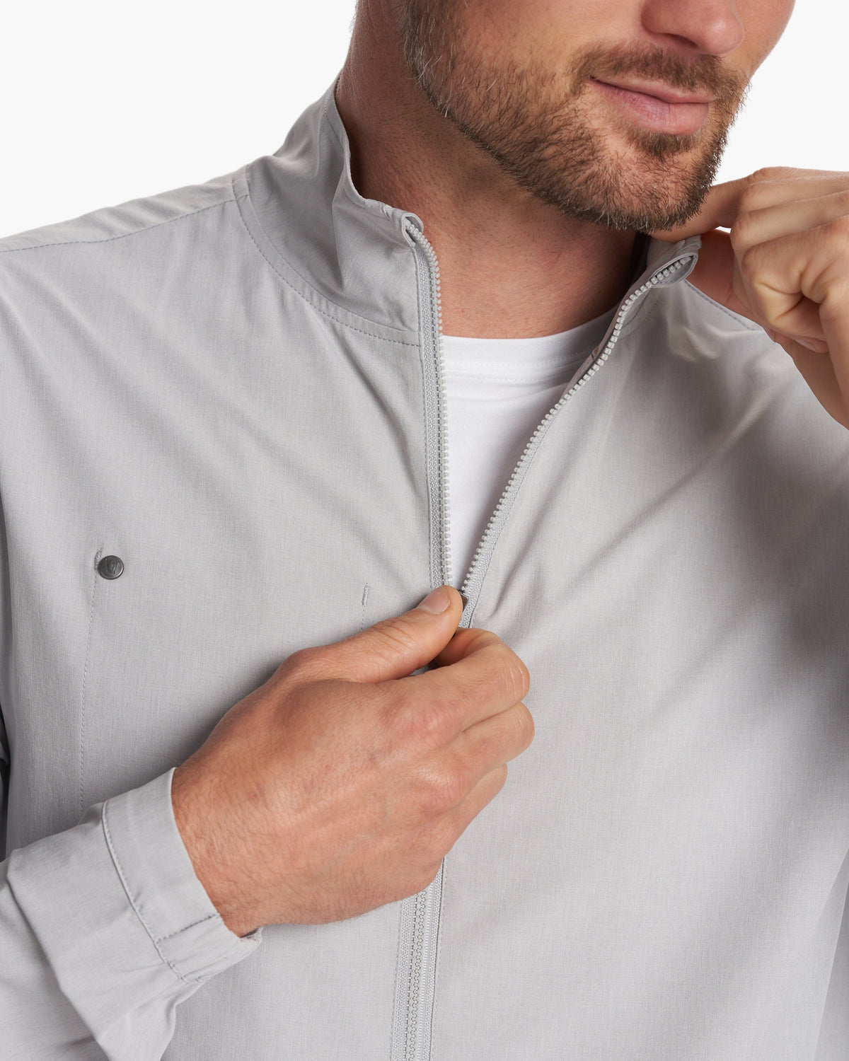 Venture Track Jacket Platinum Linen Texture - Vuori Clothing