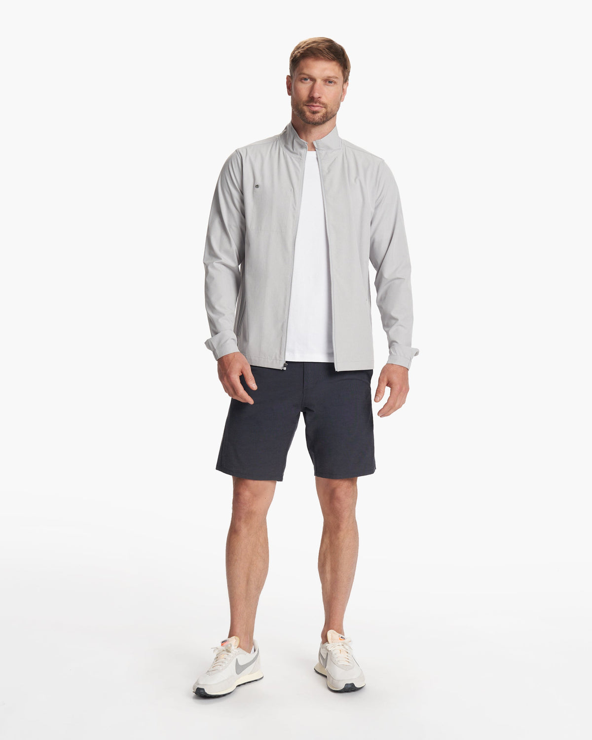 Venture Track Jacket Platinum Linen Texture - Vuori Clothing
