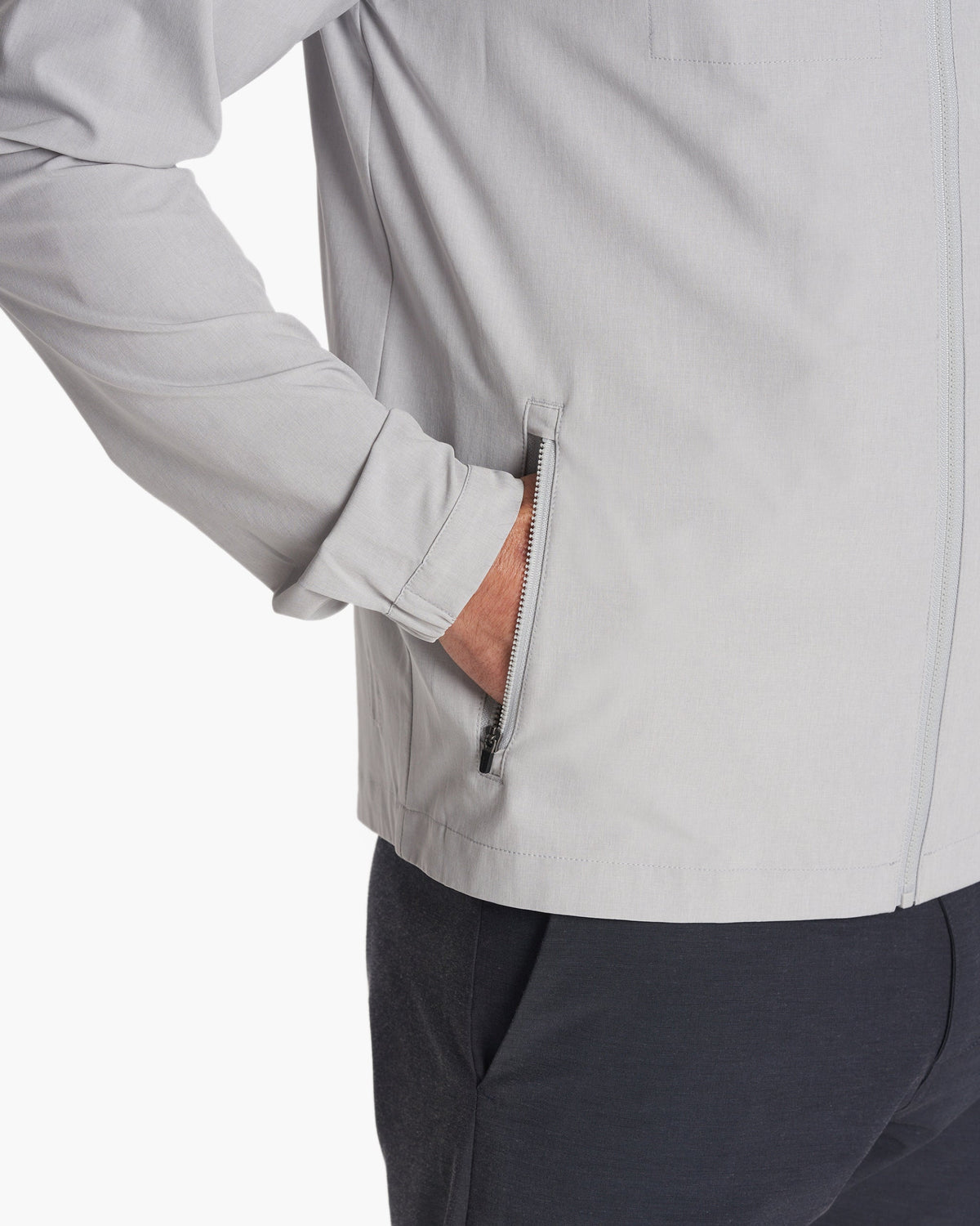 Venture Track Jacket Platinum Linen Texture - Vuori Clothing