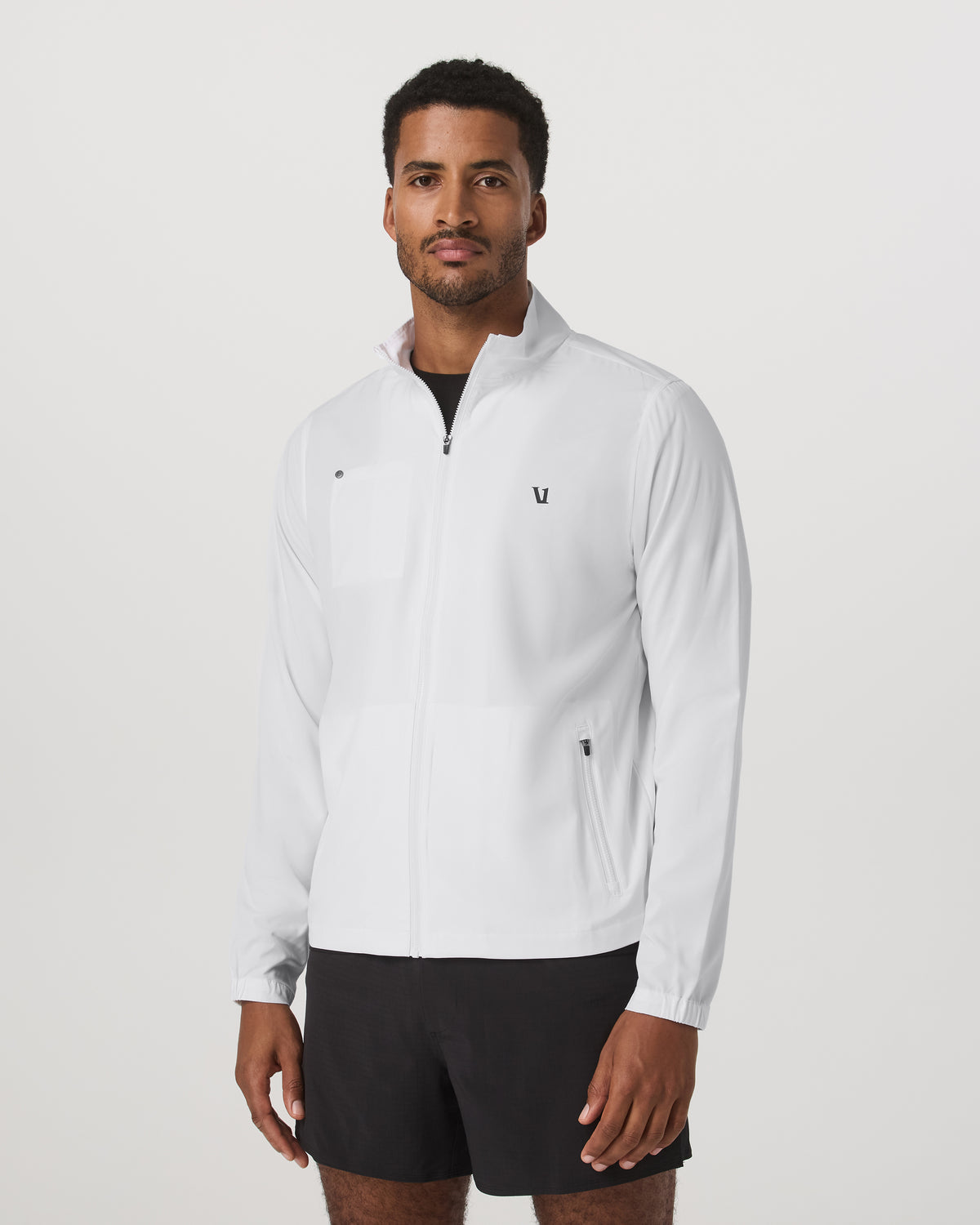 Venture Track Jacket Men's White Logo Graphic Jacket - Vuori Clothing