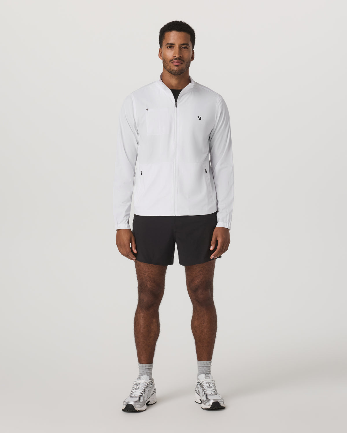 Venture Track Jacket Men's White Logo Graphic Jacket - Vuori Clothing