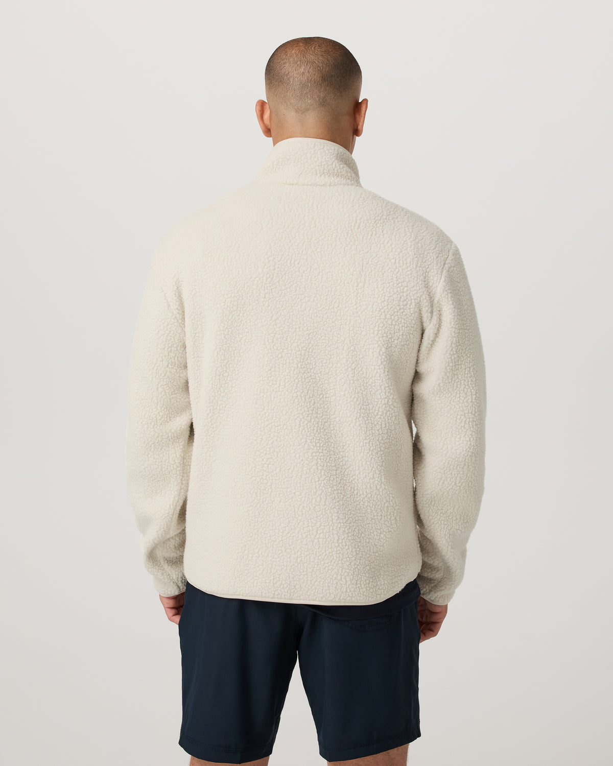 Alpine Fleece Full Zip Men's Bone Mock Neck Jacket - Vuori Clothing
