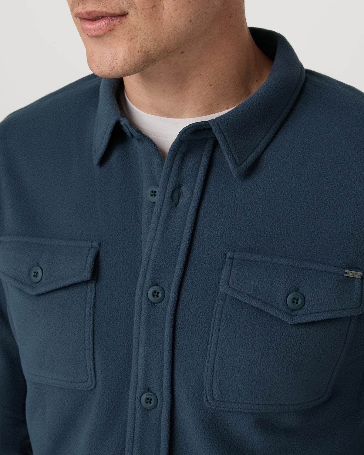 Aspen Shirt Jacket Men's Ocean Blue Fleece Shirt Jacket - Vuori Clothing