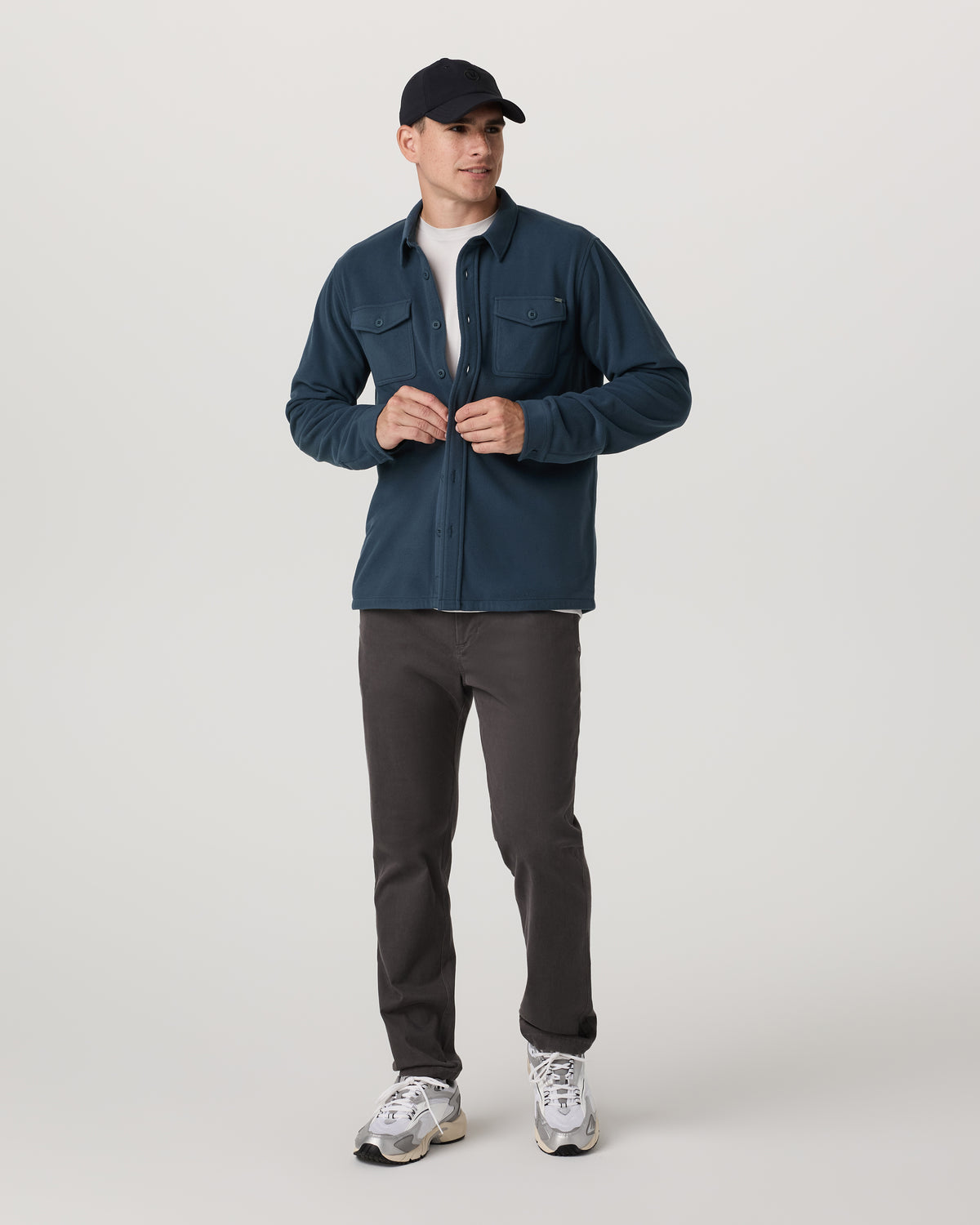 Aspen Shirt Jacket Men's Ocean Blue Fleece Shirt Jacket - Vuori Clothing