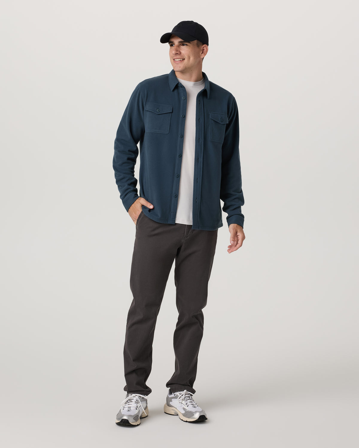 Aspen Shirt Jacket Men's Ocean Blue Fleece Shirt Jacket - Vuori Clothing
