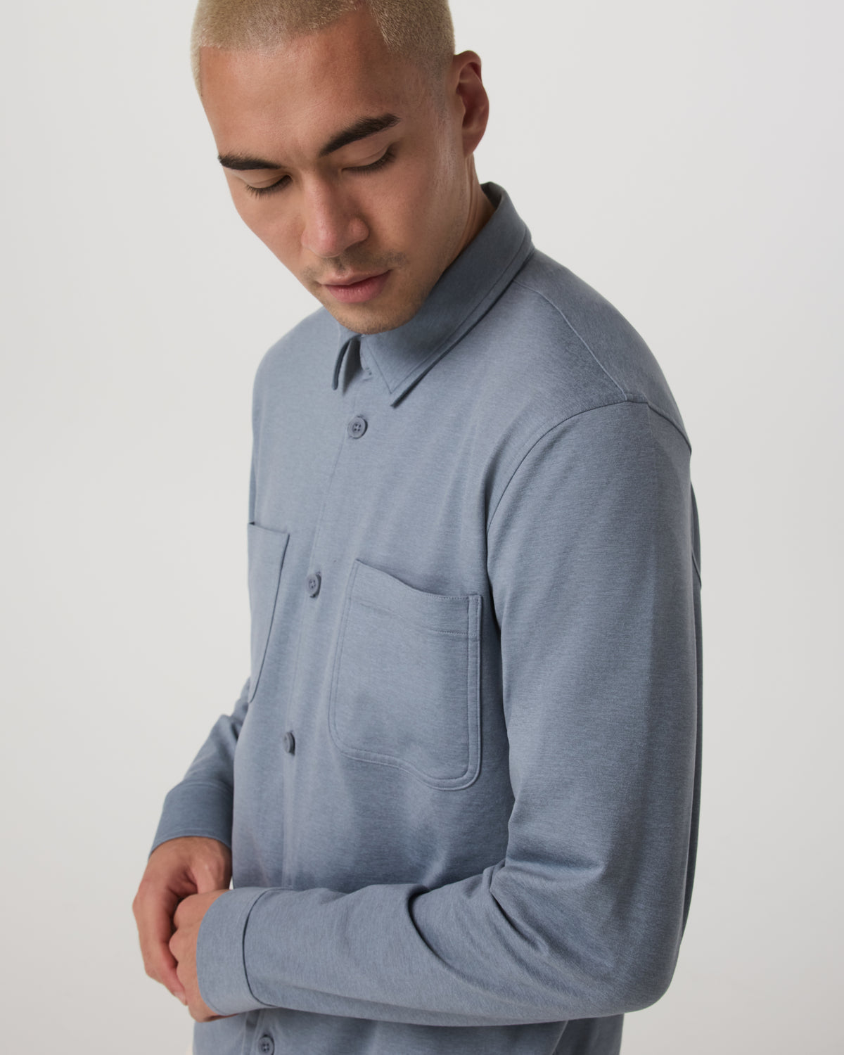 Coronado Shirt Jacket Men's Slate Blue Heather Jacket - Vuori Clothing