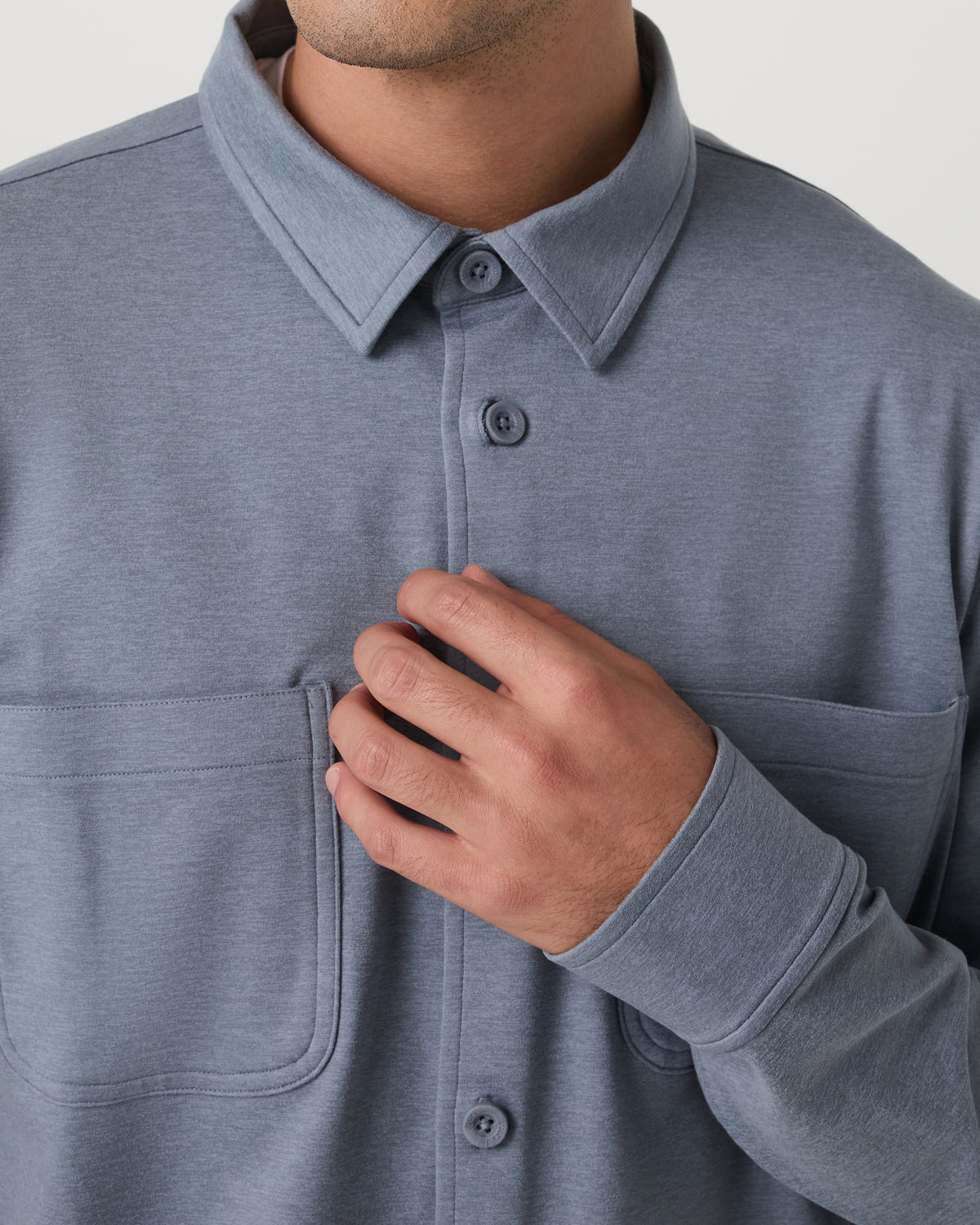 Coronado Shirt Jacket Men's Slate Blue Heather Jacket - Vuori Clothing