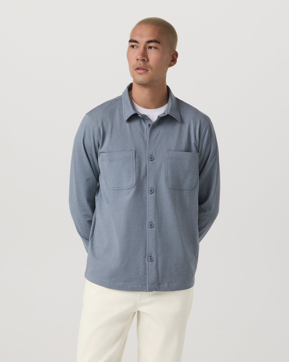 Coronado Shirt Jacket Men's Slate Blue Heather Jacket - Vuori Clothing