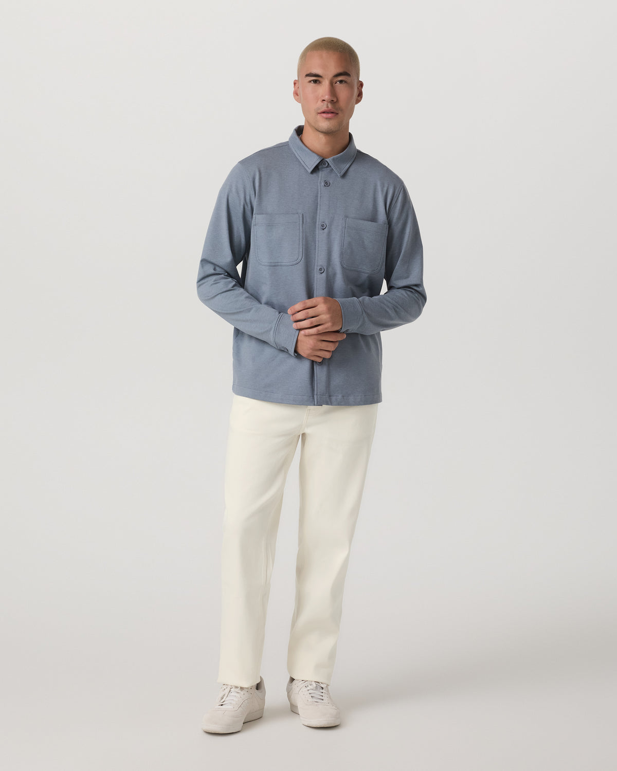 Coronado Shirt Jacket Men's Slate Blue Heather Jacket - Vuori Clothing