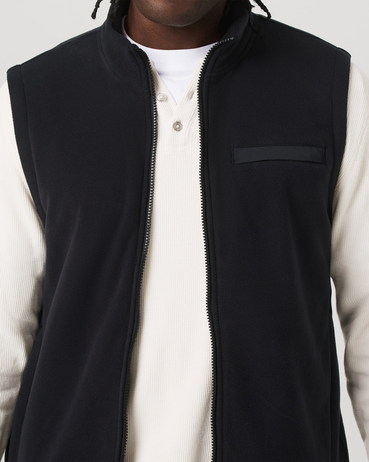 Aspen Vest Men's Black Zip-Up Fleece Vest - Vuori Clothing