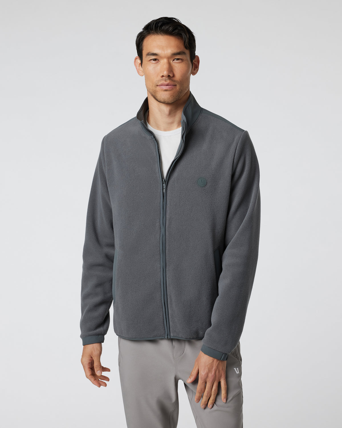 Aspen Full Zip Jacket Dark Pewter Fleece Jacket - Vuori Clothing