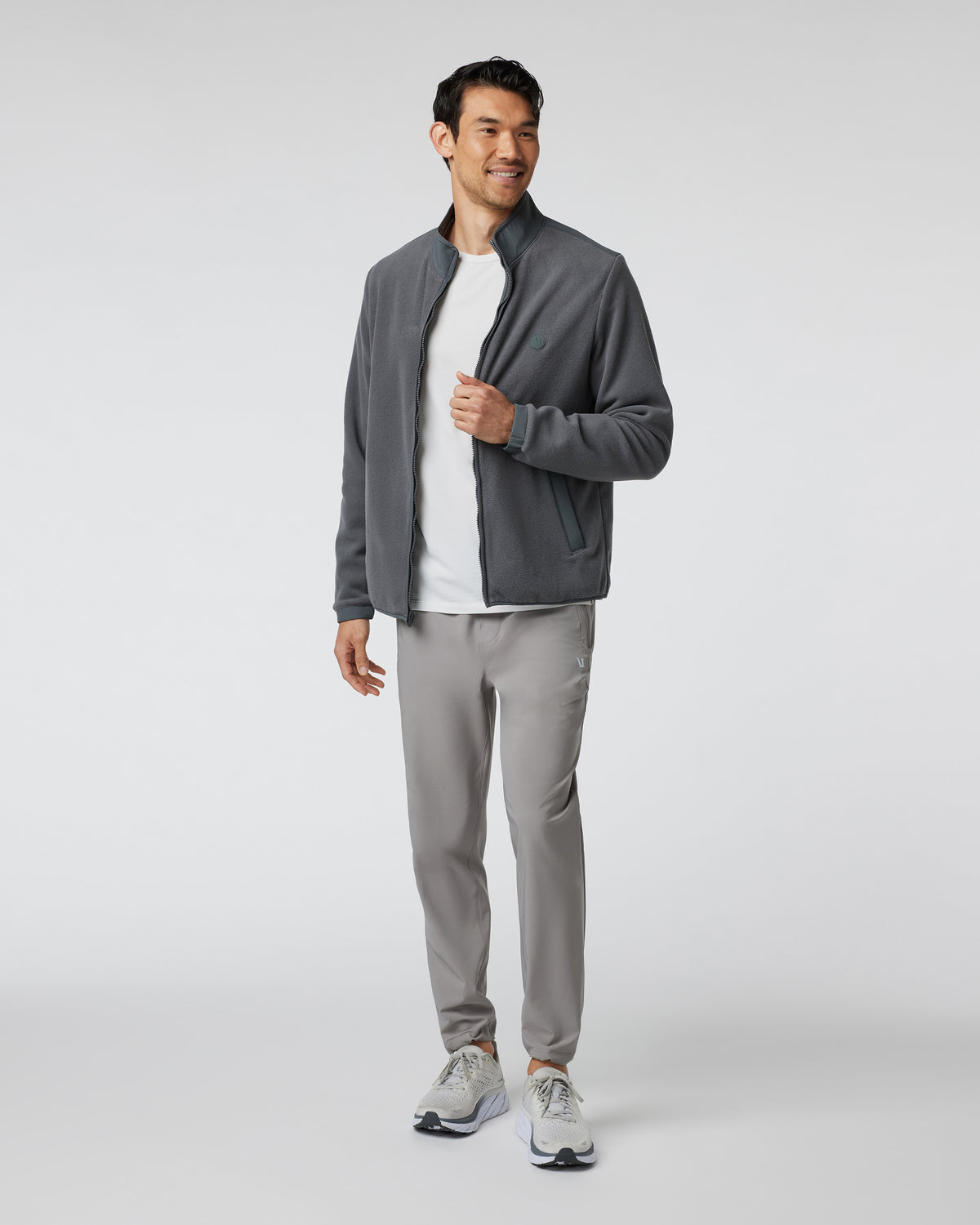 Aspen Full Zip Jacket Dark Pewter Fleece Jacket - Vuori Clothing