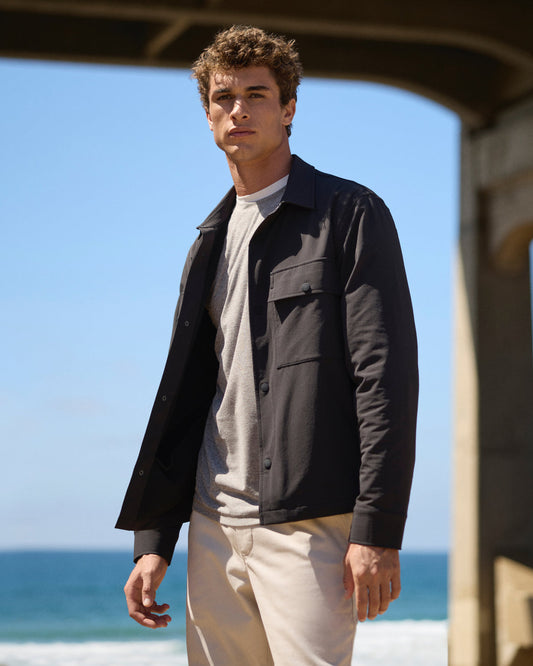 Lawson Tech Shirt Jacket Black - Vuori Clothing