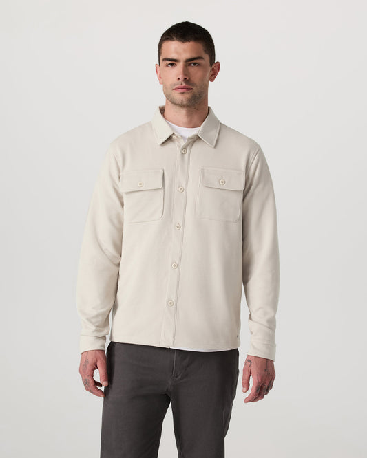 Waffle Shirt Jacket Men's Mushroom Waffle Knit Top - Vuori Clothing