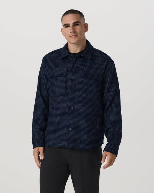Ridge Natural Shirt Jacket Men's Navy Button-Up Jacket - Vuori Clothing