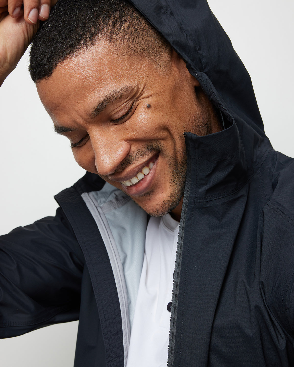 Rainstorm Packable Jacket Men's Black Rain Jacket - Vuori Clothing