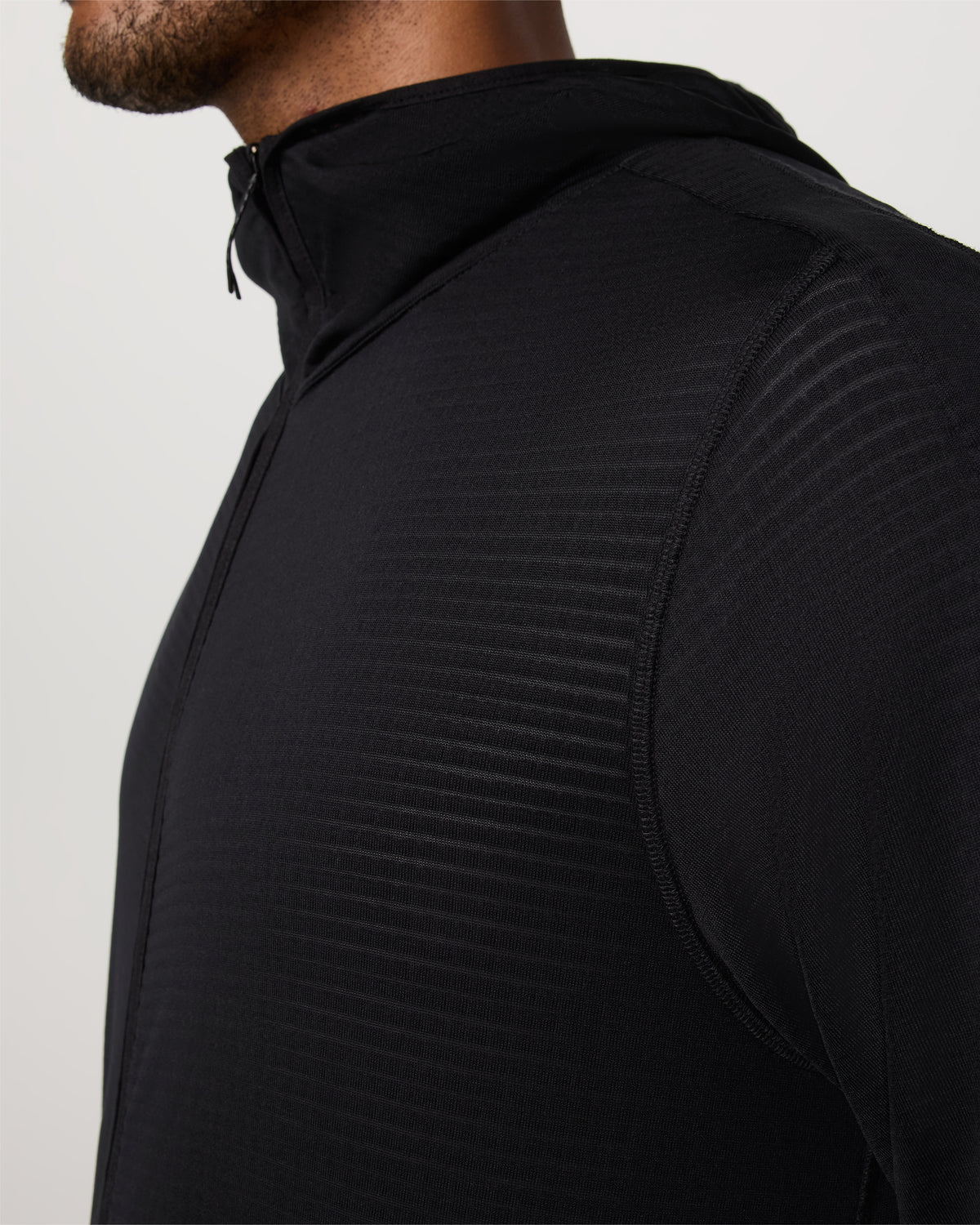 Powergrid Full Zip Jacket 2.0 Men's Black Fleece Jacket - Vuori Clothing