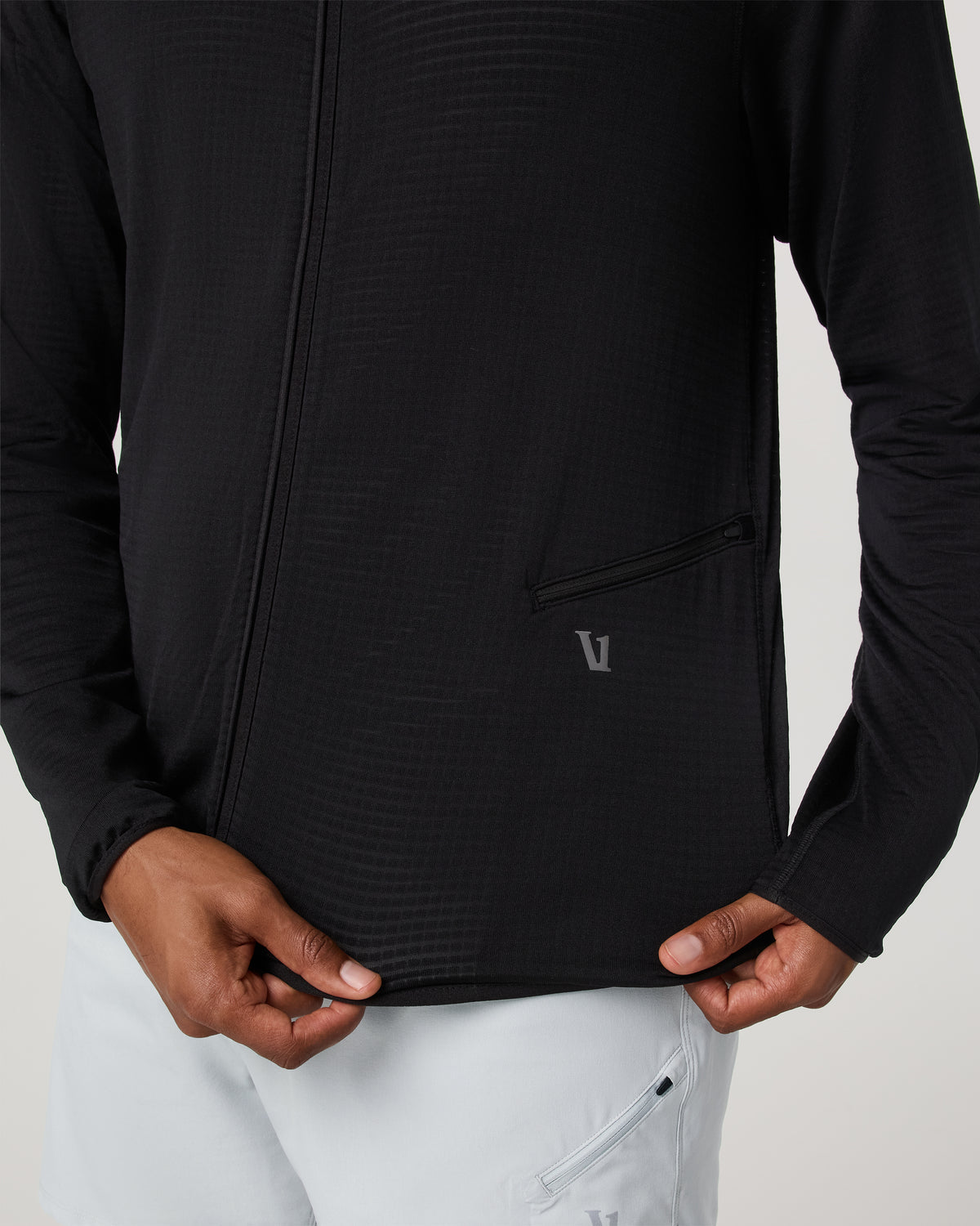 Powergrid Full Zip Jacket 2.0 Men's Black Fleece Jacket - Vuori Clothing