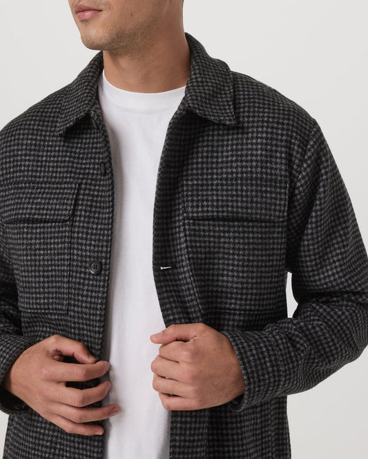 Ridge Natural Shirt Jacket Men's Grey Button-Up Jacket - Vuori Clothing