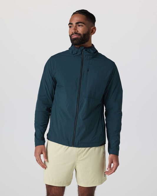 Ronan Packable Jacket Deep Sea French Terry Shirt - Vuori Clothing