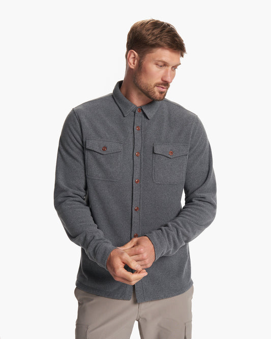 Aspen Shirt Jacket Men's Heather Grey Shirt Jacket - Vuori Clothing