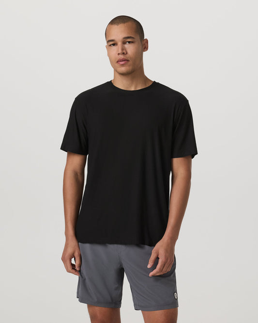Short Sleeve Strato Tee - Relaxed Fit Men's Black Shirt - Vuori Clothing