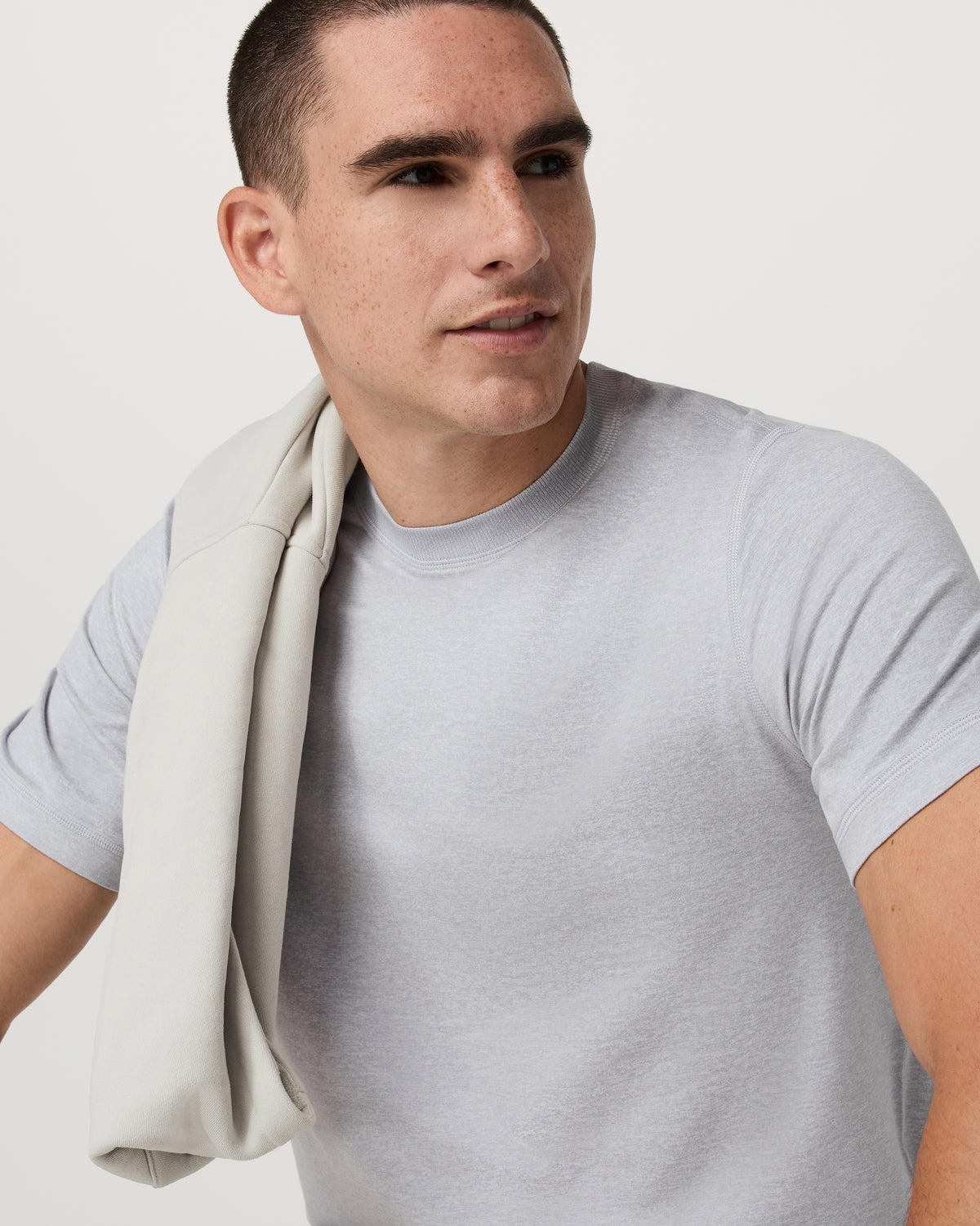 Short Sleeve Ponto Performance Tee Platinum Heather - Vuori Clothing