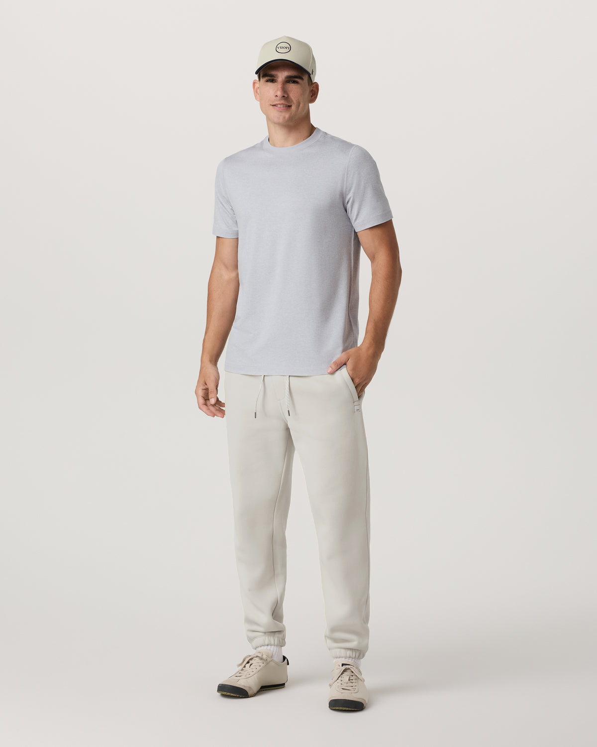 Short Sleeve Ponto Performance Tee Platinum Heather - Vuori Clothing