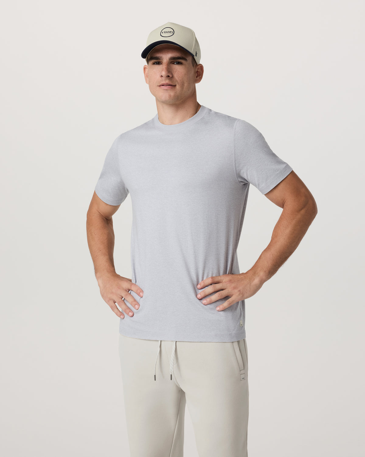 Short Sleeve Ponto Performance Tee Platinum Heather - Vuori Clothing