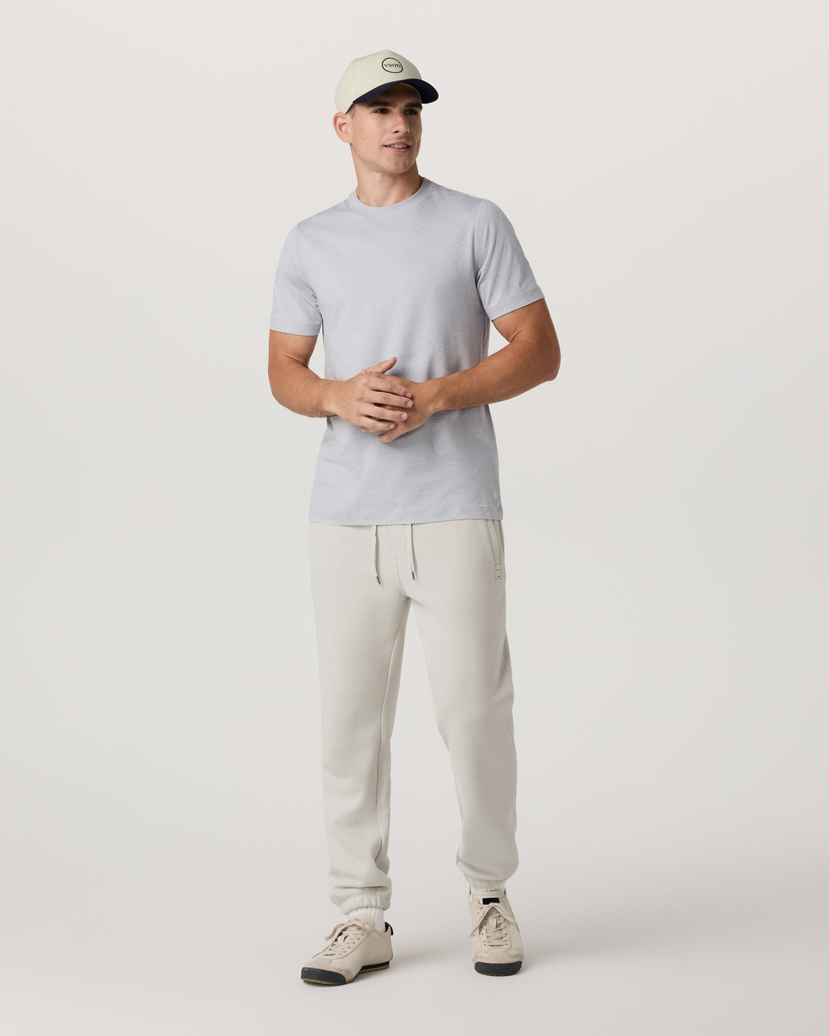 Short Sleeve Ponto Performance Tee Platinum Heather - Vuori Clothing