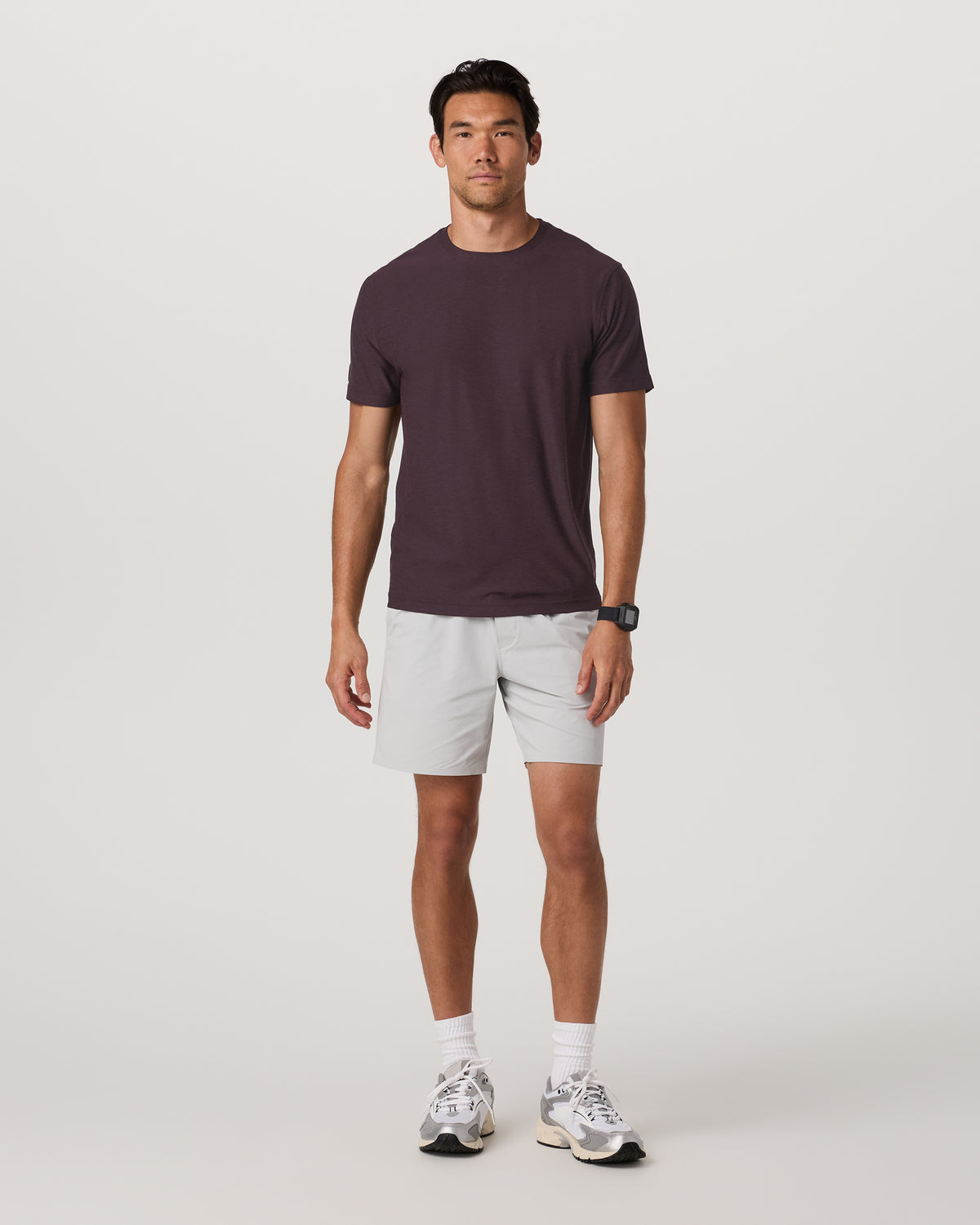 Strato Tech Tee Men's Raisin Heather Performance Shirt - Vuori Clothing