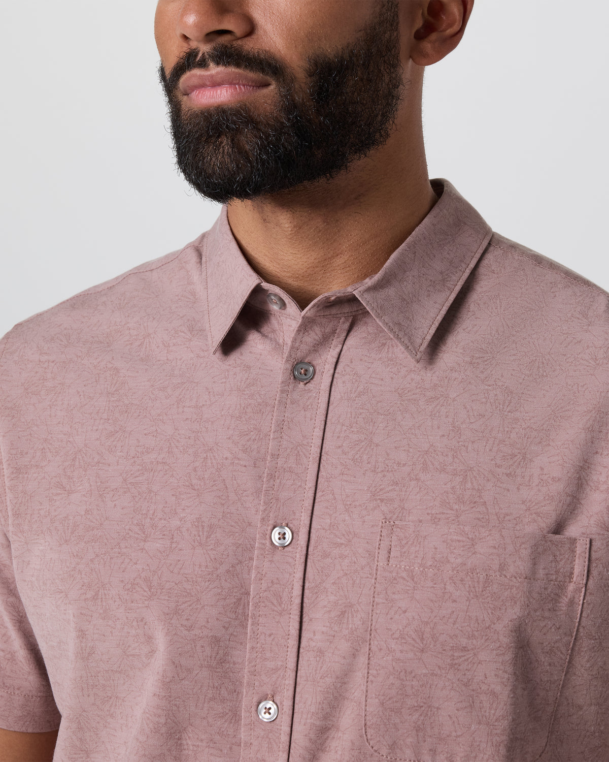 Short Sleeve Bridge Button Down Zion Rose Water Lily - Vuori Clothing