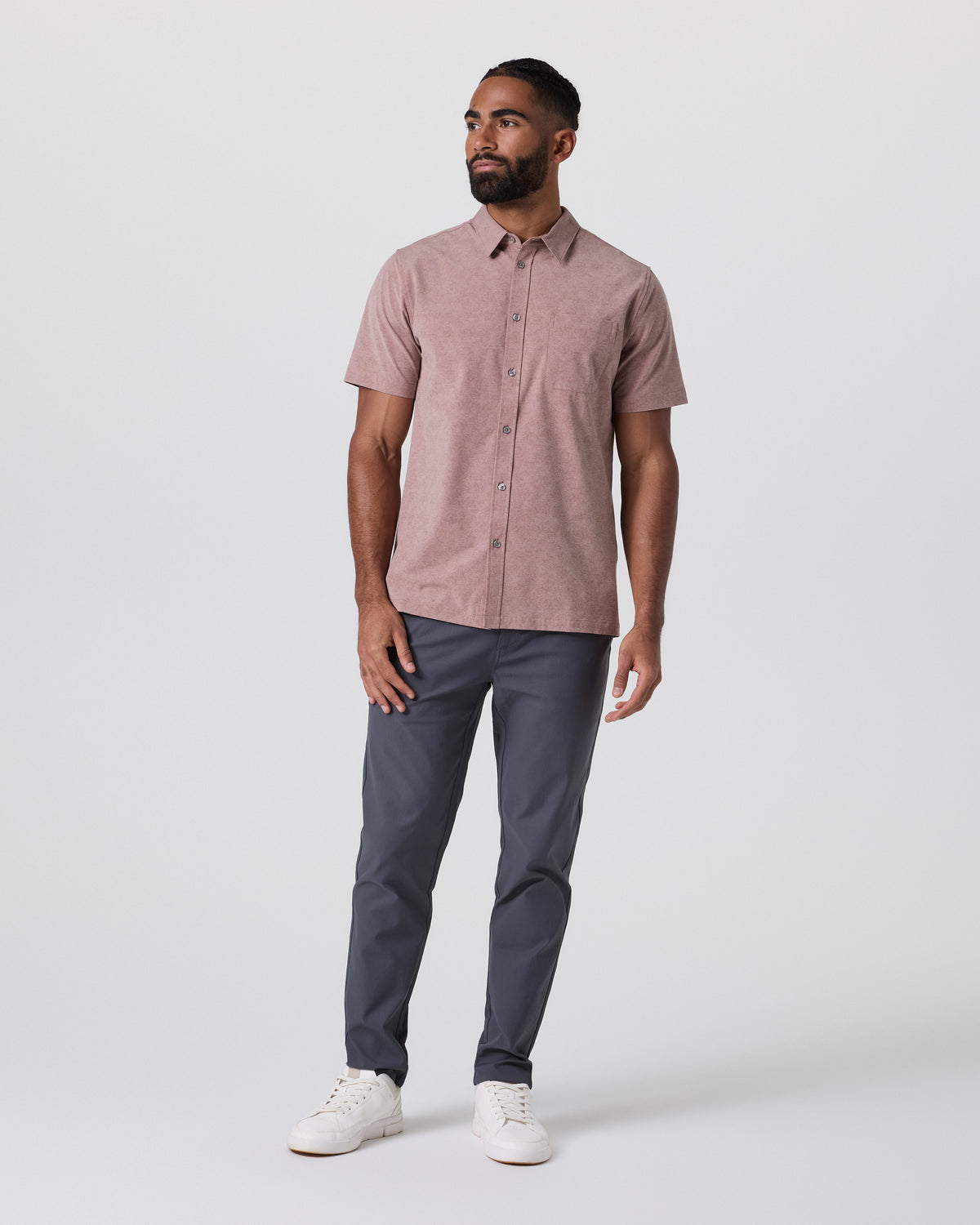 Short Sleeve Bridge Button Down Zion Rose Water Lily - Vuori Clothing